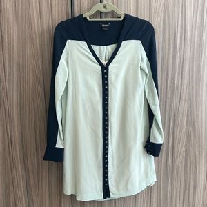 Club Monaco Long Sleeve Silk Colorblock Dress Women’s Size 4